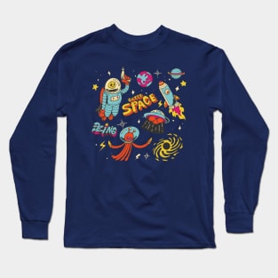 Outer space hand drawn Long Sleeve T-Shirt